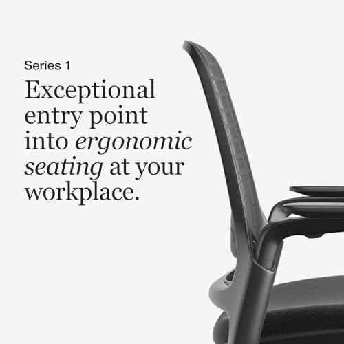Steelcase Series 1 Office Chair - Ergonomic Work Chair with Wheels for Carpet - Helps Support Productivity - Weight-Activated Controls, Back & Arm Support - Easy Assembly - Licorice