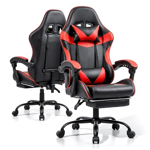 ZABINS Gaming Chair with Footrest and Lumbar Support, Height Adjustable Chair with 360°Office Desk Chair,Heavy Duty 330lbs Computer Chair for Adults