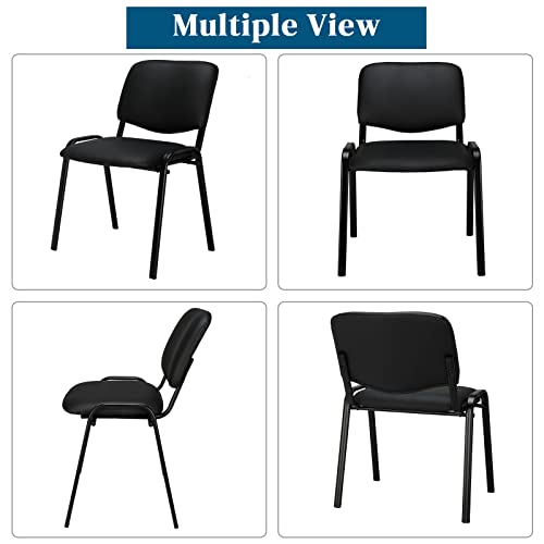 VINGLI Waiting Room Chairs, 5-Pack PU Church Conference Stackable, Office Guest Chairs & Reception Stacking Chair for Meeting Room, Office Lobby, Simple&Space-Saving