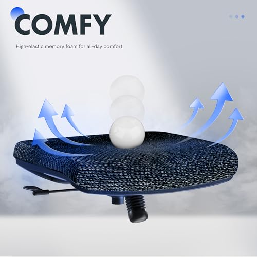 FLEXISPOT OC3 Cloud Ergonomic Office Chair High Back Mesh Swivel Computer Chair Executive Office Desk Chairs with Adjustable Lumbar Support/2D Headrest/Lockable Backrest, Foam Seat Cushion, Black