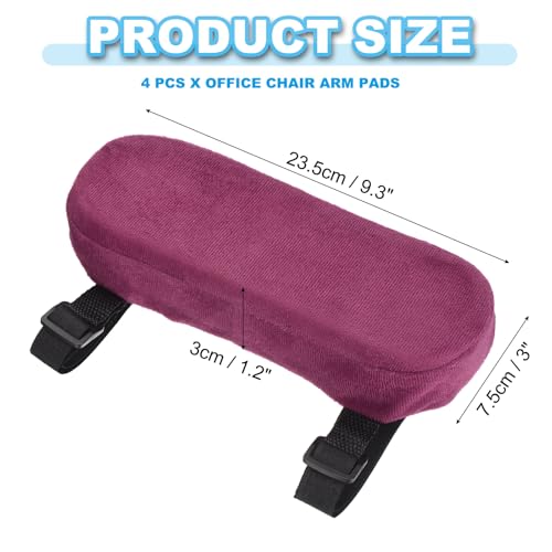 PATIKIL Office Chair Arm Pads, 4 pcs Office Chair Arm Cover Soft Office Chair Armrest Pads Memory Foam Cotton Removable Washable for Desk Computer Gaming, Purple