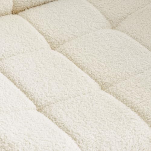 Furnimart Swivel Criss Cross Legged Chair with Wheels for Home Office, Wide Armless Desk Chair Height Adjustable Comfy Seat for Desk,Vanity, Bedroom, Faux Fur White