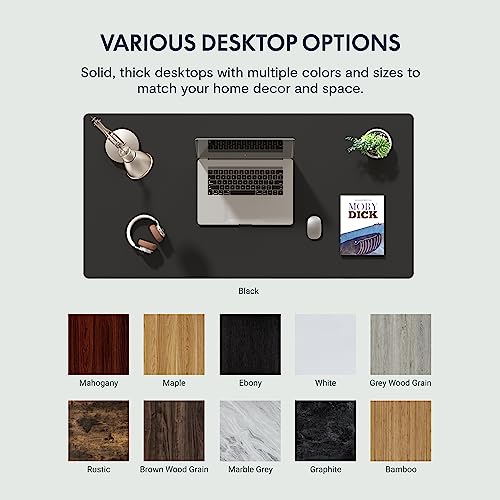 FLEXISPOT EN1 One-Piece Standing Desk 40 x 24 Inches Solid Desktop Electric Height Adjustable Desk for Home Office (Black Frame + Black Desktop)