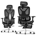 FLEXISPOT ErgoX Premium Ergonomic Office Chair with Footrest - Adjustable 3D Armrests, Dynamic Lumbar Support, Recline & Tilt Function, Mesh Seat, for Home & Office Use, Black