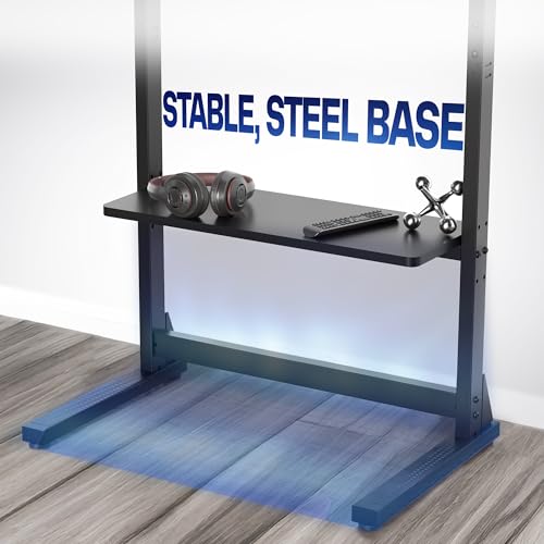 VIVO Heavy Duty 55 to 100 inch TV Floor Stand, Holds up to 154 lbs, Tall Stationary TV Mount with Storage Shelf, Black, STAND-TV100F