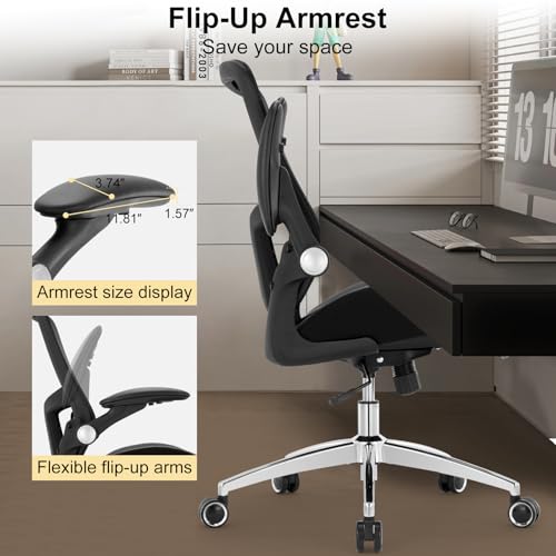 Luckyear Office Chair Ergonomic Desk Chair-400lbs Big and Tall Heavy Duty, Wide & Soft 3D Modeling Foam Cushion Home Office Desk Chair with Adjustable Seat Height, Executive Computer Task Chair