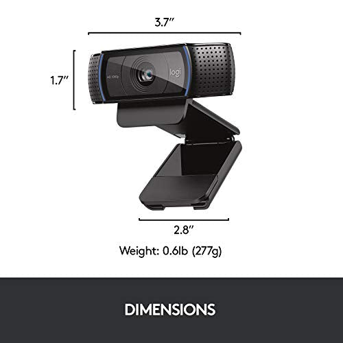 Logitech HD Pro Webcam C920, Widescreen Video Calling and Recording, 1080p Camera, Desktop or Laptop Webcam