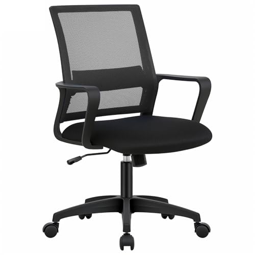 PayLessHere Gaming Chair Ergonomic Computer Chair Office Chair Video Game Chairs with Lumbar Support Desk Chair Armrest Mid Black Cushion Swivel Rolling Chair with Wheels for Home Office(Black)