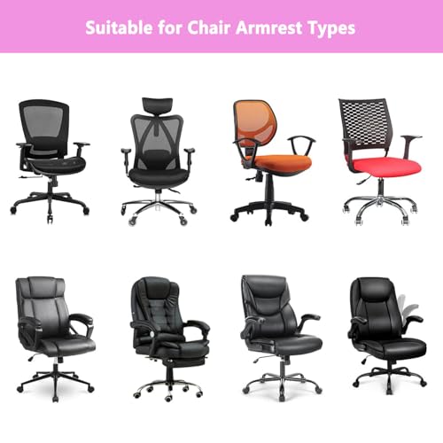 Melaluxe Office Chair Armrest Covers, Stretchable Removable Washable Chair Arm Covers, Elastic Desk Computer Gaming Chair Arm Rest Protector Slipcovers (Black)