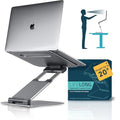 Lifelong Ergonomic Adjustable Laptop Stand for Desk, Extra Tall 20” Height Aluminum Laptop Riser, Portable Foldable Computer Stand, Fits 10-17” Laptops for Office Meetings, Teamwork & Desk Setup