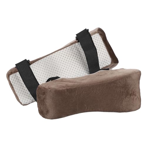 PATIKIL Office Chair Arm Pads, 1 Pair Office Chair Arm Cover Soft Office Chair Armrest Pads Elastic Memory Foam Cotton Removable Washable for Desk Computer Gaming, 25x10x7cm, Brown