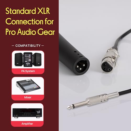 Pyle Professional Dynamic Vocal Microphone - Moving Coil Dynamic Cardioid Unidirectional Handheld Microphone with ON/OFF Switch Includes 15ft XLR Audio Cable to 1/4'' Audio Connection - PDMIC59