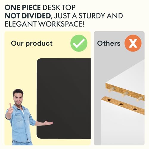 FLEXISPOT Electric Standing Desk, 40" x 24" One-Piece Desktop, Height Adjustable Computer Desk for Home Office, Black Frame & Black Top (One Package)