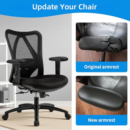 Fardtry Office Chair Armrest Replacement, PU Arm Pads Caps, Fit to Most Chairs with 4" Mounting Hole Distance, 1 Pair