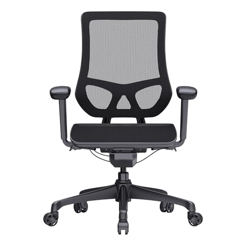 WorkPro® 1000 Series Ergonomic Mesh/Mesh Mid-Back Task Office Chair, Black/Black, BIFMA Compliant
