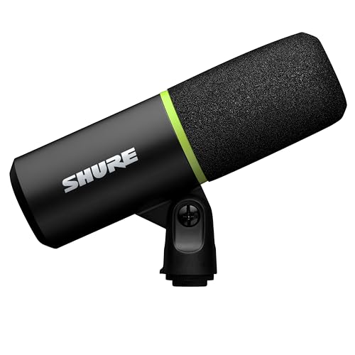 Shure MV6 USB Gaming Microphone for Streaming, Podcasting & Recording - Dynamic USB-C Mic with Voice Isolation, Auto Level Mode, DSP Audio Control & Headphone Monitoring, Black
