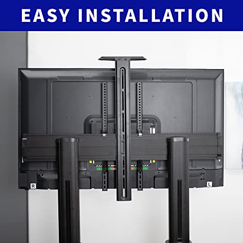 VIVO Aluminum Mobile TV Cart for 32 to 100 inch Screens up to 220 lbs, LCD LED OLED 4K Smart Flat and Curved Panels, Heavy Duty Stand, Shelf, Wheels, Max VESA 1000x600, Black, STAND-TV22B