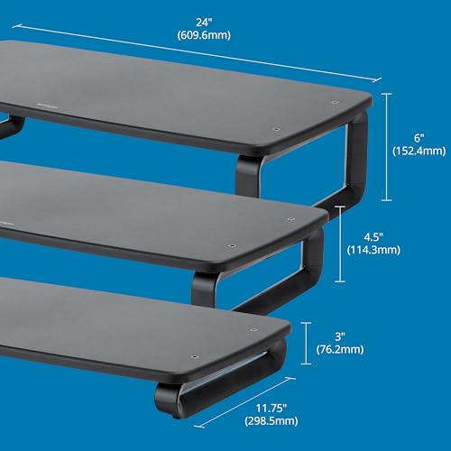 Kensington SmartFit Extra Wide Monitor Stand, Adjustable Height, Ergonomic Design (K52797WW) Black