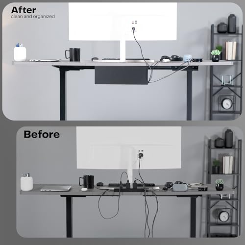 VIVO Under Desk 17 inch Cable Management Tray, Power Strip Holder, Cord Organizer, Wire Tamer for Office and Home, Black, DESK-AC06-1C