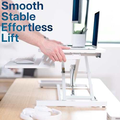 VIVO White 32 inch Stand Up Desk Riser, DESK-V000SW