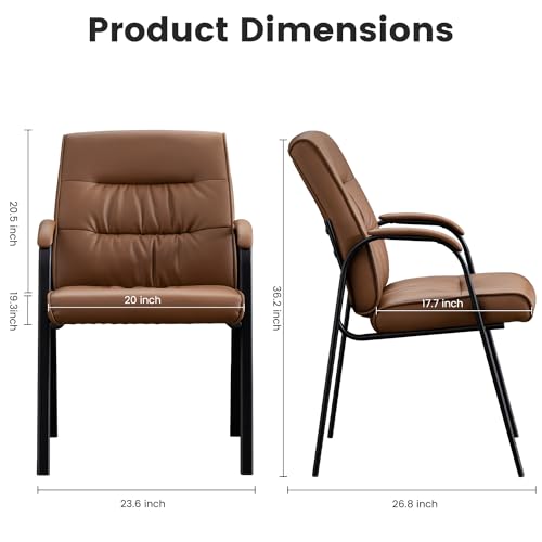 BoisKom Office Guest Reception Chair Set of 4, Conference Room Chairs Waiting Room Chairs 4 Pack, Modern Leather Office Desk Chair No Wheels.