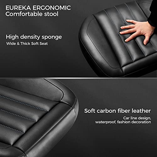 EUREKA ERGONOMIC Multi-Use Stool, Height Adjustable Swivel Rolling Stool Chair W Wheels, Ottoman Footrest for Gaming, Home Office, Black
