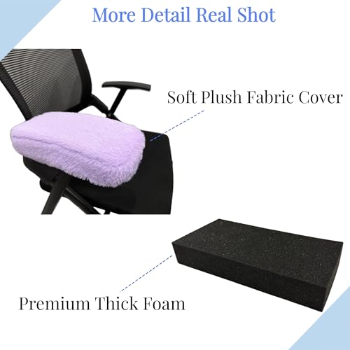 SPRING SEAON Office Chair Arm Covers Plush Office Chair Arm Pads Premium Memory Foam Gaming Chair Armrest Cushion Provide Cushioning for Elbows and Forearms 2 Pack Arm Chair Covers for Arms (Pink)
