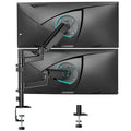 ARES WING Dual Monitor Mount - Ultrawide Monitor Arm for 40 34 32 27 Inch Heavy Duty Curved Screen Up to 26.4 lbs with Clamp/Grommet Desk Mount, 75/100 Vesa Mount, Black