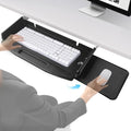 Solid Steel Under Desk Keyboard Tray Slide Out with 360° Rotating Mouse Platform,Keyboard Shelf Sliding,Under Desk Mounted Keyboard Holder,Under Desk Keyboard Drawer 28"Lx11"W