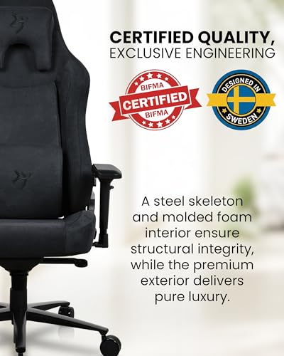 Arozzi Vernazza XL Soft PU Ergonomic Computer Gaming/Office Chair with High Backrest, Recliner, Swivel, Tilt, Rocker, Adjustable Height and Adjustable Lumbar and Neck Support - Pure Black