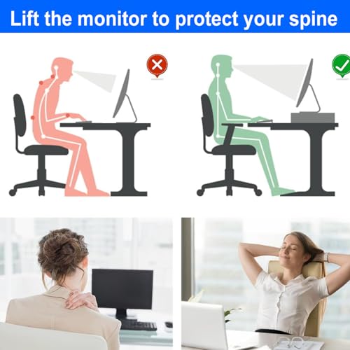 gianotter Desk Organizers and Accessories, Monitor Stand with Drawer and 2 Pen Holder, Desktop Organizer Suitable for Offices and Dormitories (Black)