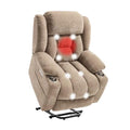 FLEXISPOT Power Lift Recliner Chair with Massage & Heat, Single Motor Lift Chair, Chenille Fabric Upholstery, USB/Type-C, Cup Holders, Side Pockets