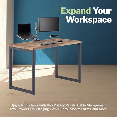 Vari Table 48x24 - Modern Computer Desk with Durable Laminate Finish and Slim Legs - Ideal for Gaming, Home, or Office - Stand-Alone Workstation or Corner Side Table - Reclaimed Wood