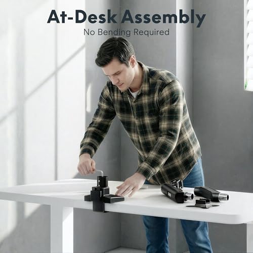 FlexiSpot Single Monitor Arm, Premium Aluminum Monitor Desk Mount Fits Screen up to 39 Inches, Fully Adjustable Monitor Stand with C-Clamp & Grommet Base, Holds 6.61 to 26.46 lbs, Black