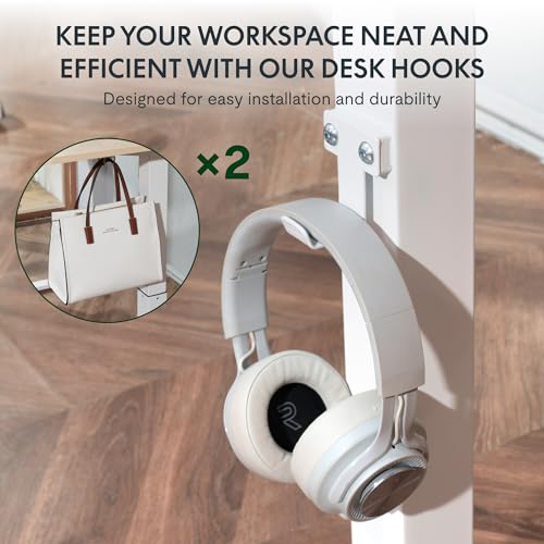 FLEXISPOT L Shaped Standing Desk with Drawers, Large Electric Height Adjustable Executive Desk, Sit Stand Desk for Home Office and Workstation, Hooks and USB Port (63"x28" White Wood Grain)
