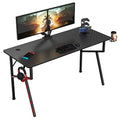 EUREKA ERGONOMIC Gaming Desk 55 inch, Controller Stand, Cup Holder, Headphone Hook, Mouse Pad, Black