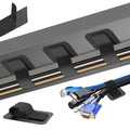 Cable Management Under Desk, 【Up to 15 Cord】【Enhanced Wire Holder】 Cord Organizer, Adjustable Hook and Loop Cable Ties, Home Office Essentials, Cable Hider Clips Under Table, 20 Pair