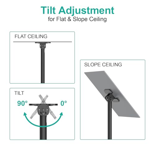 WALI Ceiling TV Mount Dual Screen Back to Back Fits Most Display 43 to 86 Inch TV, Up to 176lbs, 88 lbs for Each Screen, Height Extension up to 66.5 Inch, Mounting Holes 600x400mm (CM4386-2S), Black