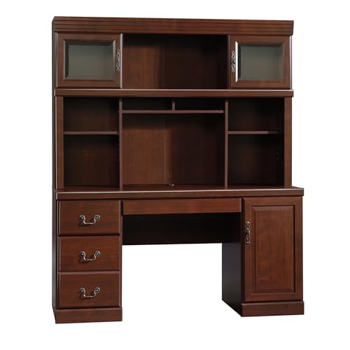 Sauder Heritage Hill Engineered Wood Desk with Hutch in Classic Cherry Finish