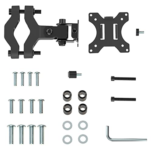 WALI Monitor Pole Mount for Universal Monitor Mounting System, Pole Mount Bracket Fits 1.1 to 2.4" Diameter Pole, Up to 32" Screens, Mounting Holes for 75 x 75mm and 100 x 100mm (VES02), Black
