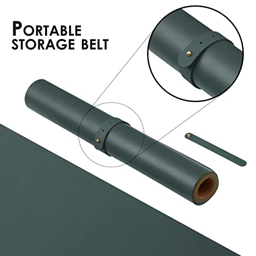 Cork Desk Mat - Dual-Sided Desk Pad for Office and Home - Desk Organization and Accessories - Ideal for Large Mouse Pad and Desk Mats on Top of Desks(Dark Green,80cmx 40cm)
