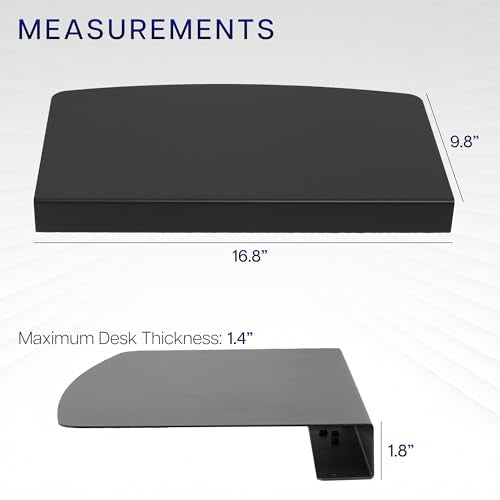 VIVO 17 inch Corner Desk Connector Platform for Mounting Under-Desk Keyboard Trays on L-Shaped Workstations, Black, DESK-AC07S