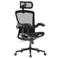 FLEXISPOT Ergonomic Office Chair with Flip-up Armrest, Free Space for Heavy People, Computer Chair with 8-Level Lumbar Support, Mesh OC3 Air-P Seat, Desk Chairs for Home Office Gaming Working, Black