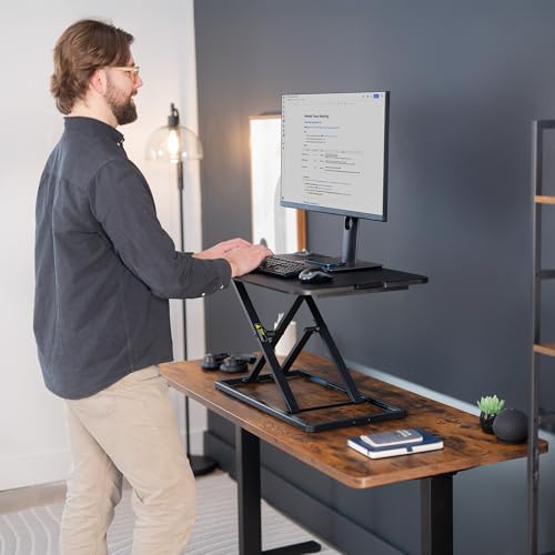 VIVO Black 29 inch Single Top Standing Desk Converter, DESK-V000U