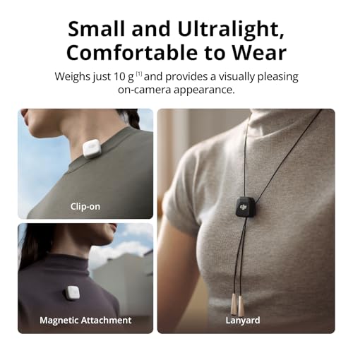 DJI Mic Mini (1 TX + 1 RX), Wireless Lavalier Microphone for iPhone/Camera/Android, Ultralight, Detail-Rich Audio, Noise Cancelling, Automatic Limiting, Vlog, Streaming, 400m Transmission