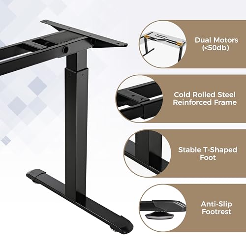 EUREKA ERGONOMIC Standing Desk (61"x43")- L Shaped Desk with Keyboard Tray Adjustable Height Sit Stand Computer Desk Corner Gaming Ergo Desk w Memory Presets, Monitor Stand, LED/USB/Dual Motor, Right