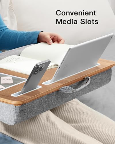 HUANUO Lap Desk for Couch, Laptop Stand with Phone Holder, Laptop Bed Desk for Sofa, Computer Lap Tray