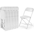 DUMOS Folding Chairs Sets of 20, 330lbs Capacity Plastic Stackable Home Office Chair, Portable Fold Up for Indoor Outdoor, Patio, Camping, Garden, Party, White