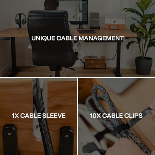 Extra Large Cable Management Box, Wood Cord Hider Box & Organizer for Power Strip, TV Wires & Desk Cable Storage