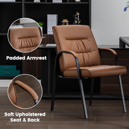 BoisKom Office Guest Reception Chair Set of 4, Conference Room Chairs Waiting Room Chairs 4 Pack, Modern Leather Office Desk Chair No Wheels.